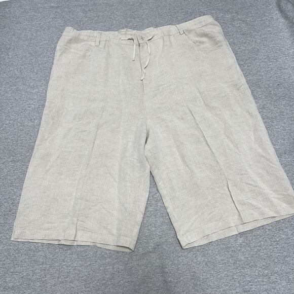 Mens Lightweight Shorts Linen Twill Loose Baggy Casual Capri Pants Size 46 - Picture 1 of 12